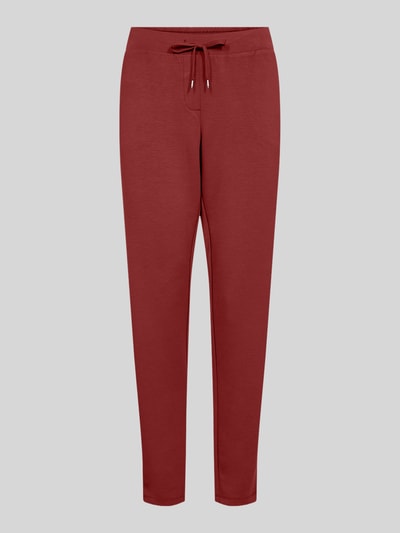 Soyaconcept Spodnie dresowe o kroju regular fit z mieszanka modalu model 'SC-BANU 157' Bordowy 2