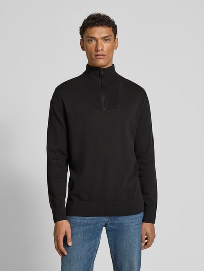 Tom Tailor Denim Regular Fit Troyer aus reiner Baumwolle Black 4