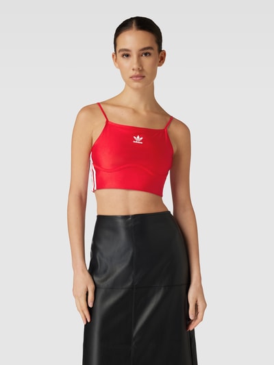 adidas Originals Crop Top mit Spaghettiträger Dunkelrot 4