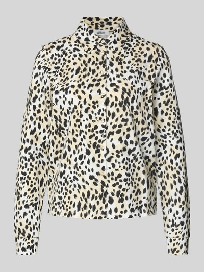 s.Oliver RED LABEL Regular fit overhemdblouse van katoenmix Offwhite - 2