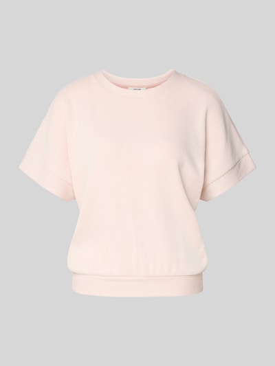 Produktfoto, Sweatshirt mit 1/2-Arm Modell 'Gimos' von OPUS aus Baumwoll-Mix mit Viskose, regular Fit, hellrosa, fein gerippte Textur