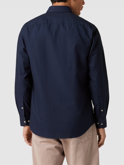 Tommy Hilfiger Regular Fit Business-Hemd mit Label-Stitching Modell 'SOLID' Marine 5