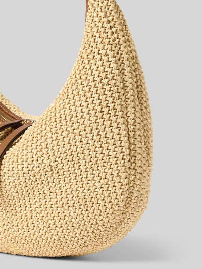 Produktfoto, Shoulder Bag in Flecht-Optik Modell 'Nana' von Abro, efekt plecionki, detal z logo, główna przegroda z zamkiem błyskawicznym, szerokość w rozmiarze 1: 37 cm, długość w rozmiarze 1: 35 cm, głębokość w rozmiarze 1: 5 cm, długość paska na ramię w rozmiarze 1: 23 cm.