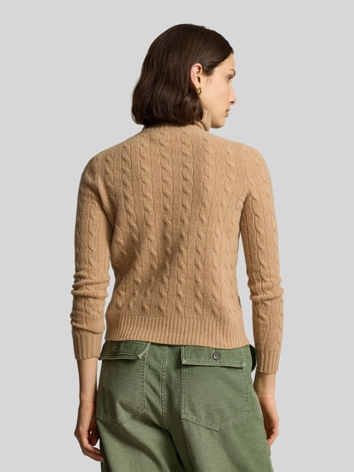 Polo Ralph Lauren Sweter z golfem o kroju regular fit z mieszanki wełny i kaszmiru Camel melanż 4