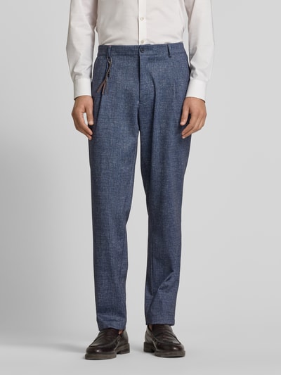 CG - Club of Gents Regular Fit Bundfaltenhose mit Applikation Modell 'Olf' Blau 4
