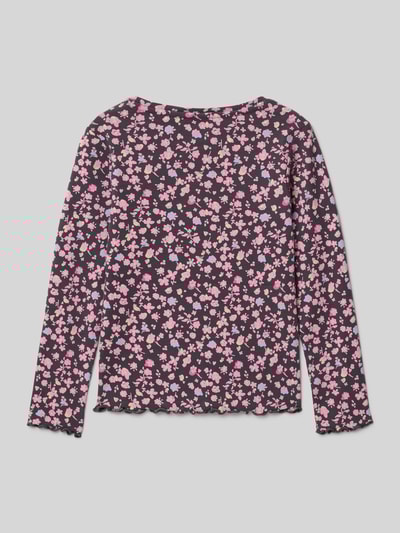 s.Oliver RED LABEL Bluzka z długim rękawem o kroju slim fit z mieszanki bawełny Fioletowy 3