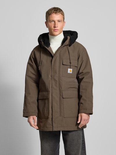 Carhartt Work In Progress Regular fit parka met logopatch model 'Siberia' Middenbruin - 4