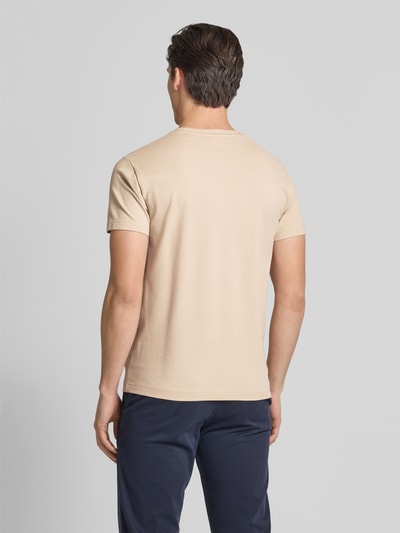 Gant Slim Fit T-Shirt mit Label-Stitching Beige 5