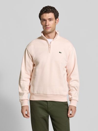 Lacoste Regular Fit Troyer aus Baumwoll-Mix Hellrosa 4