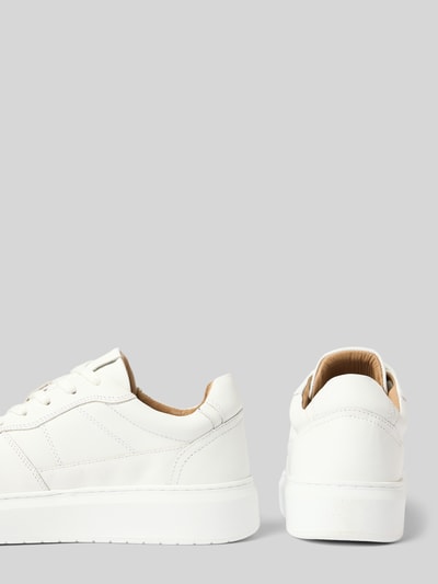 PS Poelman Ledersneaker mit Label-Detail Modell 'Enzo' Weiss 2