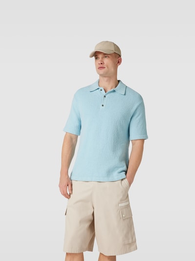 Nanushka Poloshirt mit Polokragen Hellblau 4