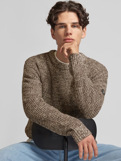 Jack & Jones Strickpullover mit Rundhalsausschnitt Modell 'LIAM' Beige 3