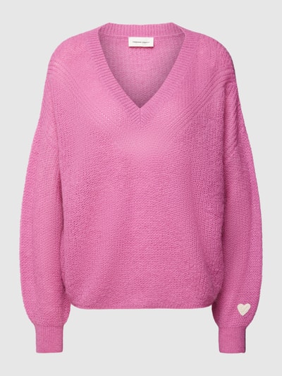 FABIENNE CHAPOT Strickpullover mit V-Ausschnitt Modell 'Airy' Pink 2