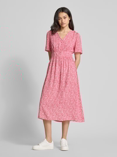 Pieces Sukienka casualowa taliowana z czystej wiskozy model ‘TALA’ Mocnoróżowy 1