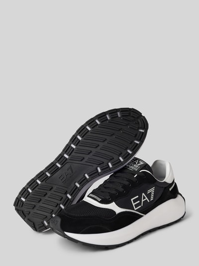 EA7 Emporio Armani Sneakersy z obszyciem w kontrastowym kolorze model ‘WADER’ Czarny 4