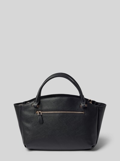 Produktfoto, Tote Bag aus Leder-Imitat Modell 'Gilda' von GUESS in Schwarz mit Logo-Detail, schmalen Schulterriemen und Reißverschluss Hauptfach.