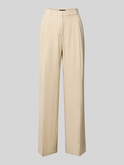 Zero Regular Fit Stoffhose mit Bundfalten Sand 2