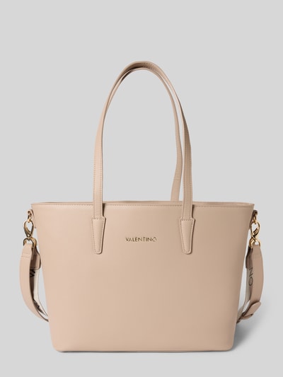 VALENTINO BAGS Torba shopper z detalami z logo Beżowy 1