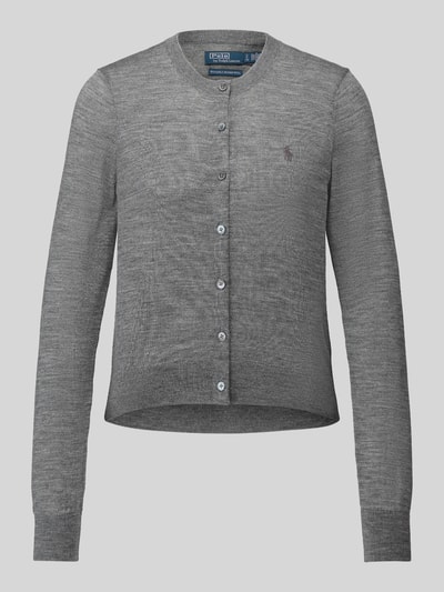 Polo Ralph Lauren Cardigan aus Wolle mit Logo-Stitching Mittelgrau 2