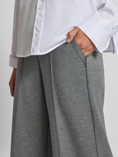 Christian Berg Woman Hose mit weitem Bein und Längsnähten Anthrazit Melange 3