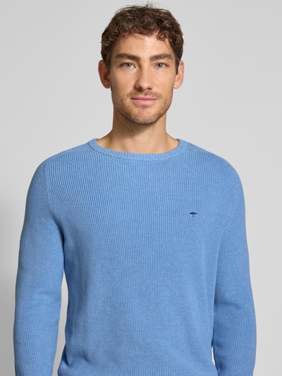 Fynch-Hatton Strickpullover aus reiner Baumwolle Hellblau 3