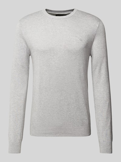 Scotch & Soda Sweter z dzianiny z wyhaftowanym logo model ‘CORE’ Jasnoszary 2