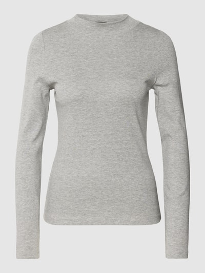 Montego Longsleeve mit geripptem Rundhalsausschnitt Silber Melange 2