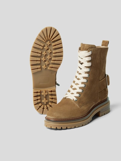 Sergio Rossi Schnürboots aus Veloursleder Taupe 4