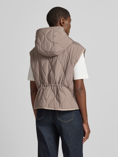 White Label Steppweste mit Kapuze und Zweiwege-Reißverschluss Taupe 5