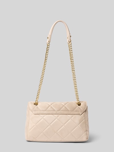 Productfoto, beige schoudertas met labeldetail van Valentino Bags, gewatteerd ruitpatroon, Dames schoudertas