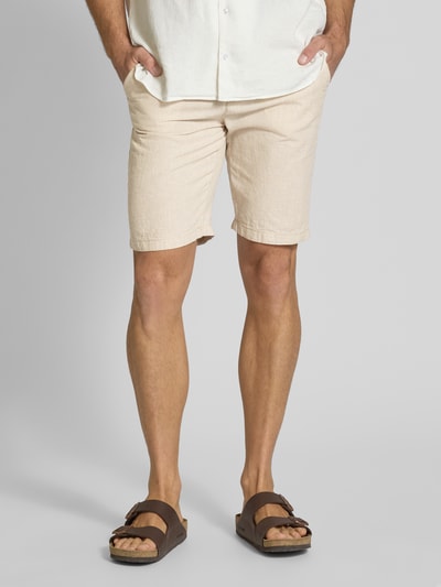 Lindbergh Bermudas aus Leinen-Mix mit seitlichen Eingrifftaschen Sand 4