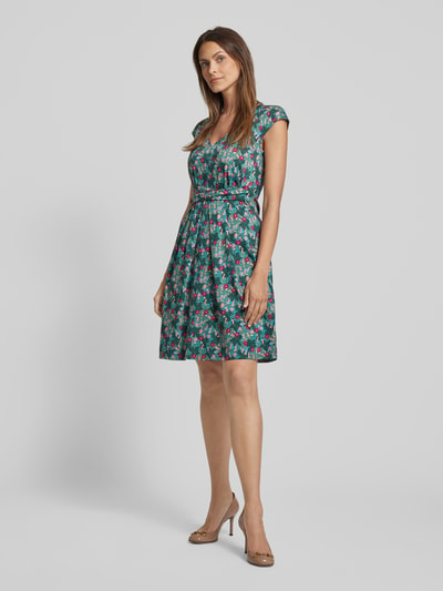 Weekend Max Mara Knielange jurk met all-over bloemenprint, model 'VICINO' Donkergroen - 1