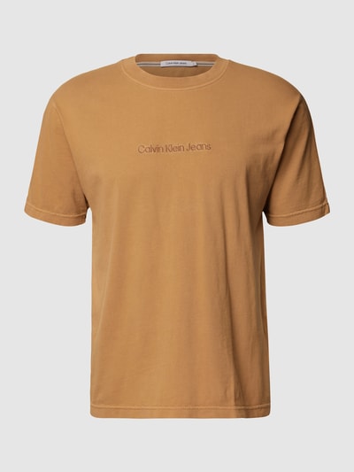 Calvin Klein Jeans T-Shirt mit Brand-Stitching Camel 2