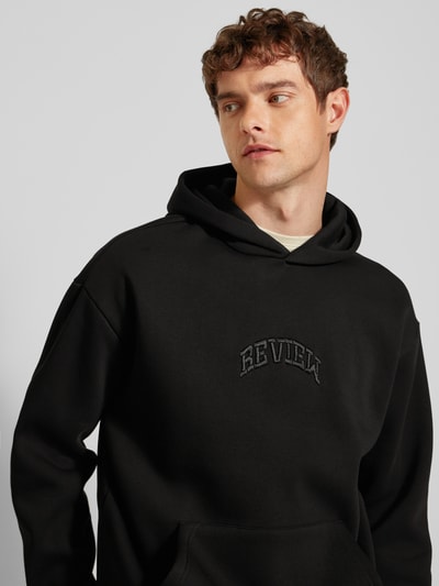 REVIEW Hoodie mit Label-Stitching Black 3