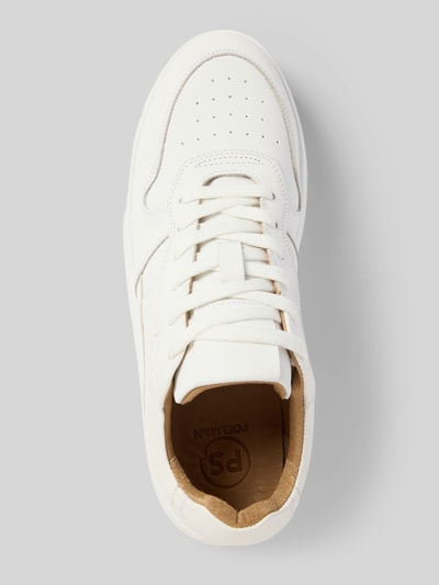 PS Poelman Ledersneaker mit Label-Detail Modell 'Enzo' Weiss 3