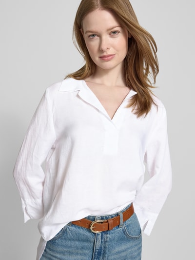 ETERNA Regular Fit Bluse aus Lyocell-Leinen-Mix mit 3/4-Arm Weiss 3