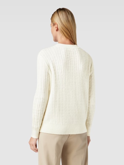 Christian Berg Woman Oversized gebreide pullover met ronde hals Offwhite - 5