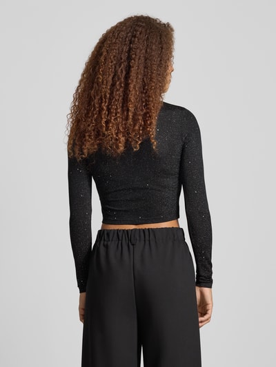 Karo Kauer Cropped Longsleeve mit Label-Detail Black 5