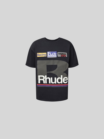 RHUDE T-Shirt mit Label-Print Black 2