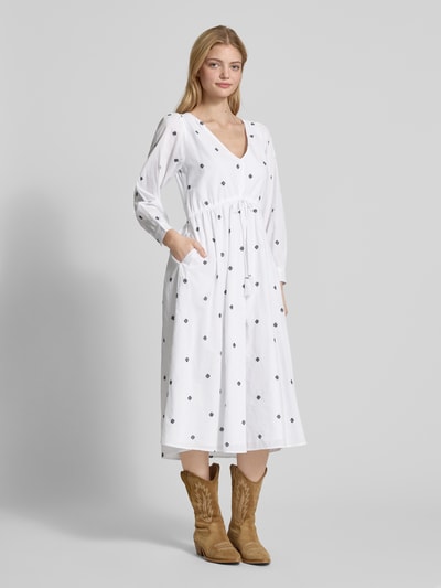 Pepe Jeans Midi-jurk met V-hals Offwhite - 1