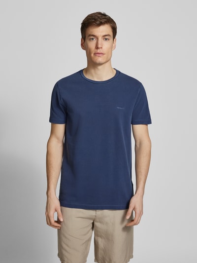 Gant T-Shirt mit Label-Stitching Royal 4