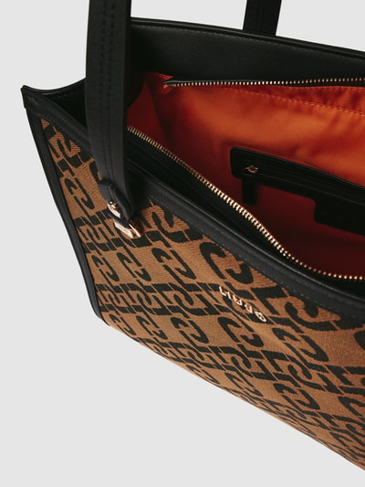Liu Jo White Shopper mit Allover-Print Modell 'ABI' Cognac 5