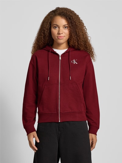Calvin Klein Jeans Sweatjack met labelprint Bordeaux - 4