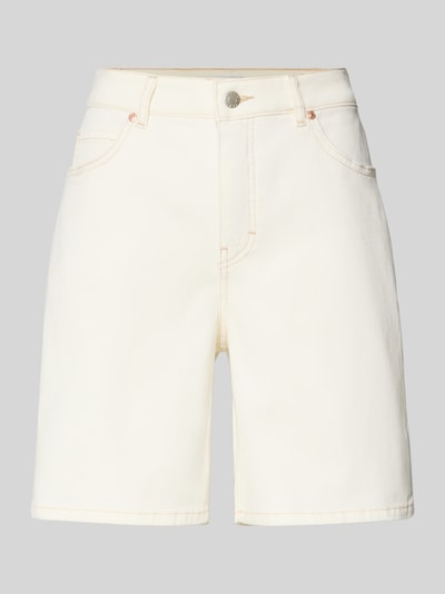 Produktfoto, Bermudas mit Eingrifftaschen Modell 'Mari' von OPUS PANTS aus Baumwoll-Mix mit Stretch-Anteil, Regular-Fit, cremefarben, glatte Textur, Bundweite 38 cm, Innenbeinlänge 20 cm, Größe 36.