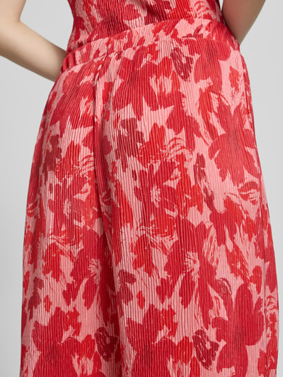 PIECES Regular Fit Culotte mit Allover-Muster Modell 'FLORA' Rot Melange 3