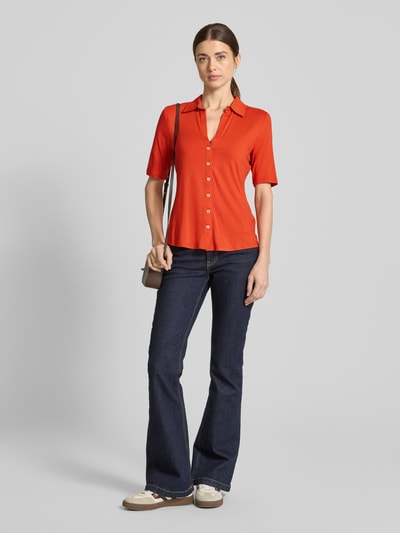 Marc O'Polo Regular Fit Jersey-Bluse mit kurzem Arm aus Viskose-Mix Orange 1