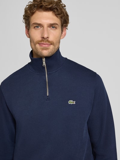 Lacoste Regular Fit Troyer aus reiner Baumwolle Marine 3