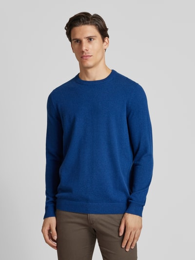 Christian Berg Men Gebreide pullover met ronde hals Marineblauw gemêleerd - 4