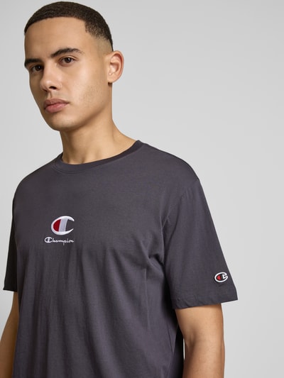 CHAMPION T-Shirt mit Label-Stitching Anthrazit 3