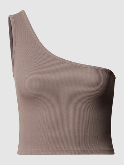 Review Cropped One-Shoulder-Top Purple 2